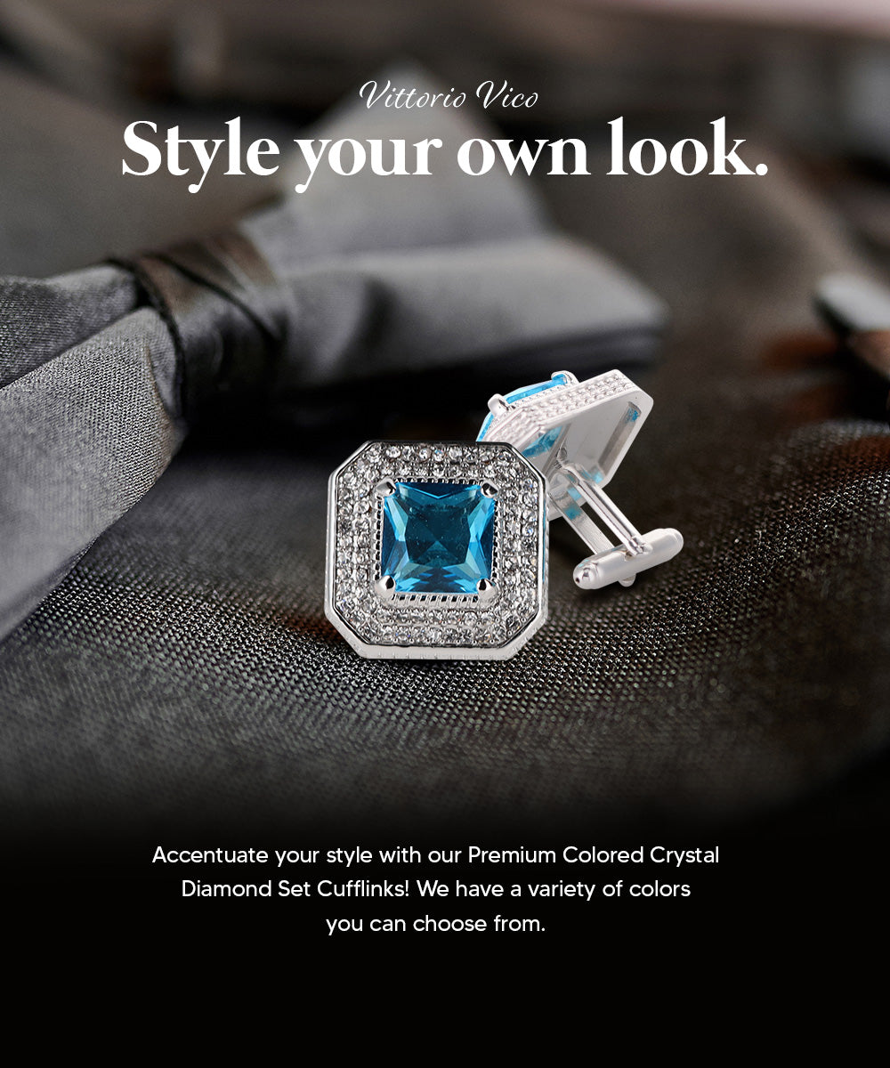 Large Square Crystal Diamond Cufflinks CL71XX