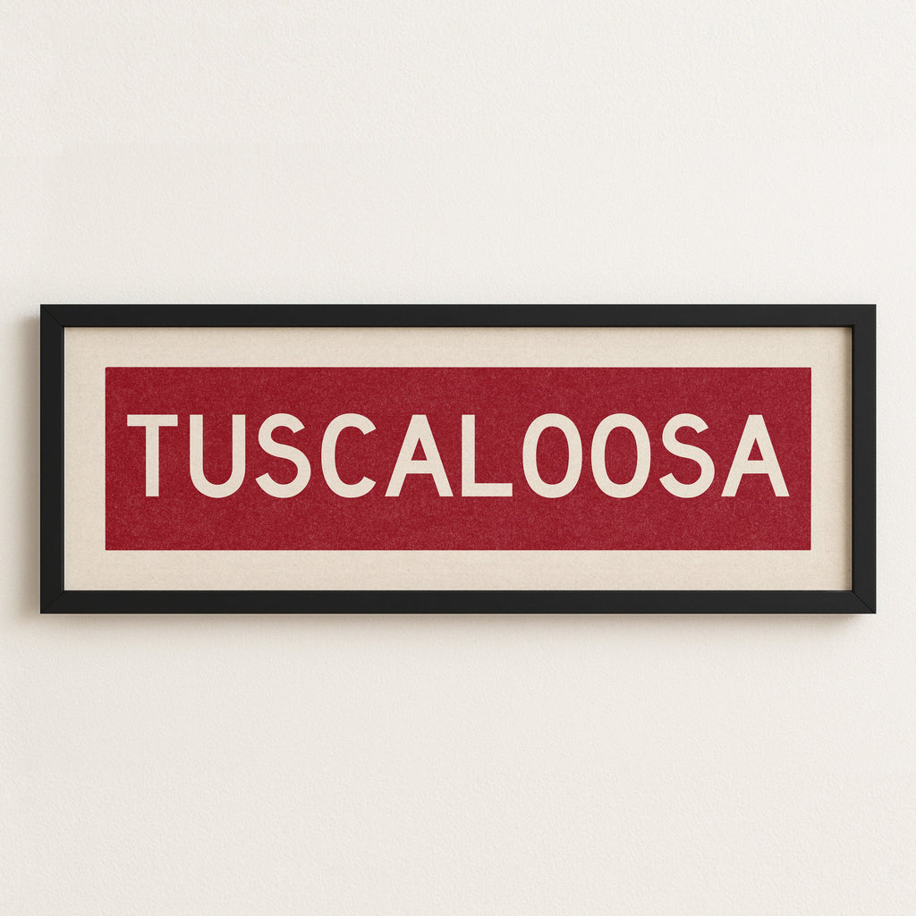 Framed Tuscaloosa Crimson Bus Scroll