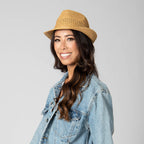 Everyday Fedora - Women's Fedora W/ Open Weave Inset
