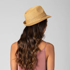 Everyday Fedora - Women's Fedora W/ Open Weave Inset