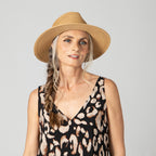 Women's Water Repellent Fedora with Tie