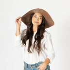 Wide Brim Floppy Sun Hat with Gold Lurex (UBL6836)