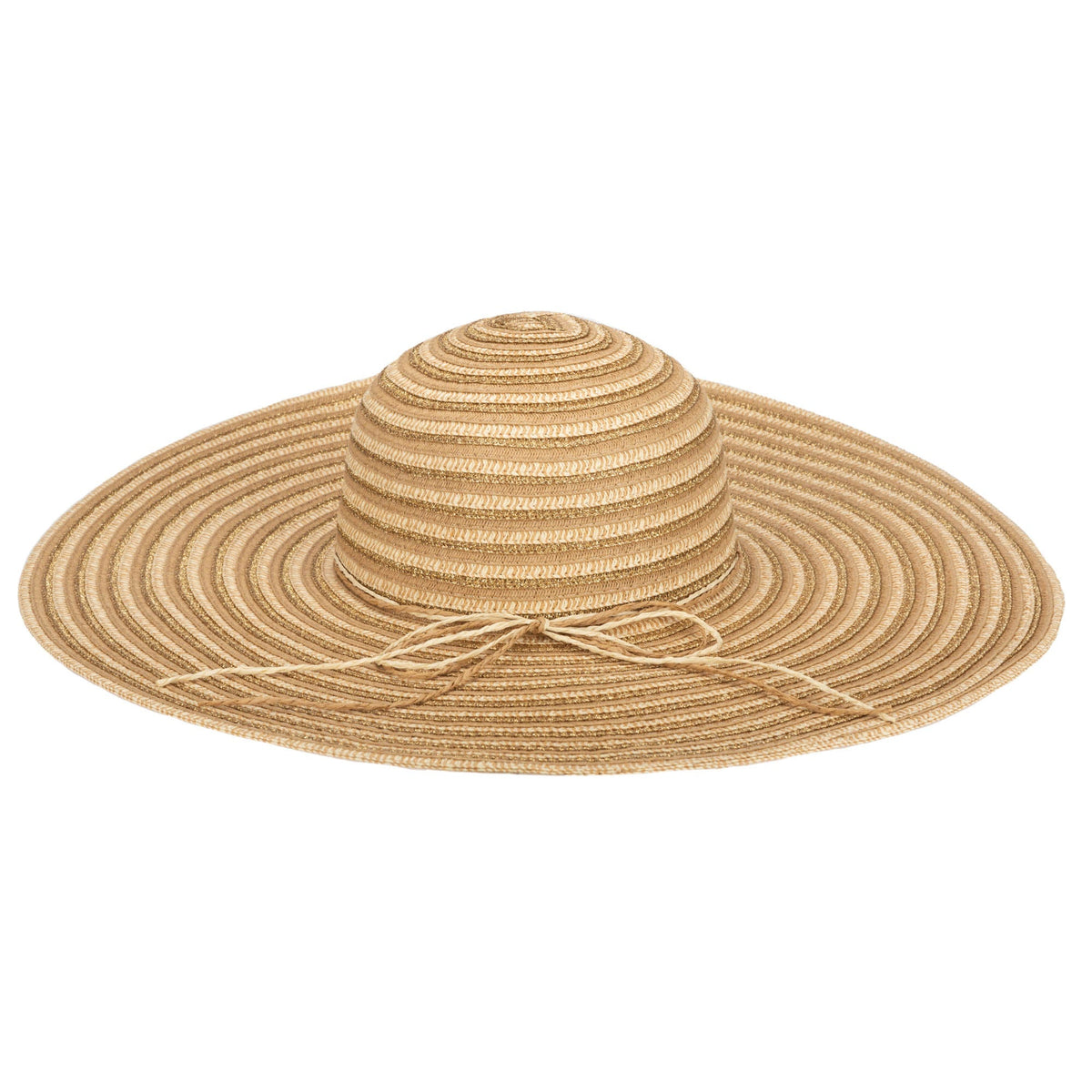 Wide Brim Floppy Sun Hat with Gold Lurex (UBL6836)