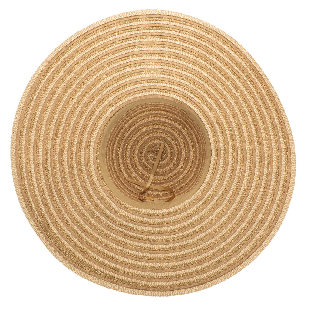 Wide Brim Floppy Sun Hat with Gold Lurex (UBL6836)