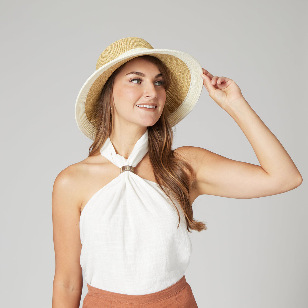Women's Water Repellent Striped Sun Hat
