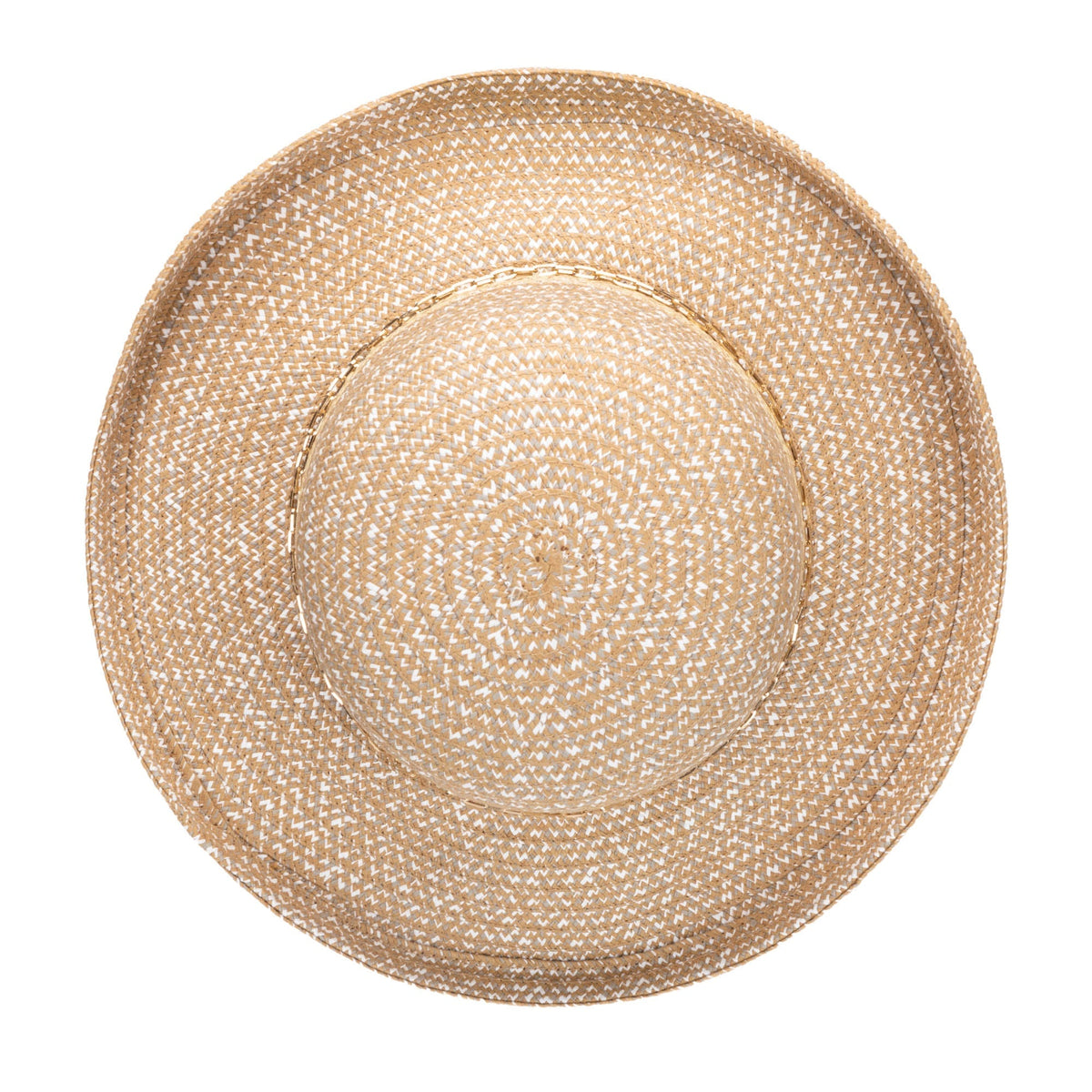 Cora - Women's Ultrabraid Turned Up Kettle Brim with Gold Chain Trim