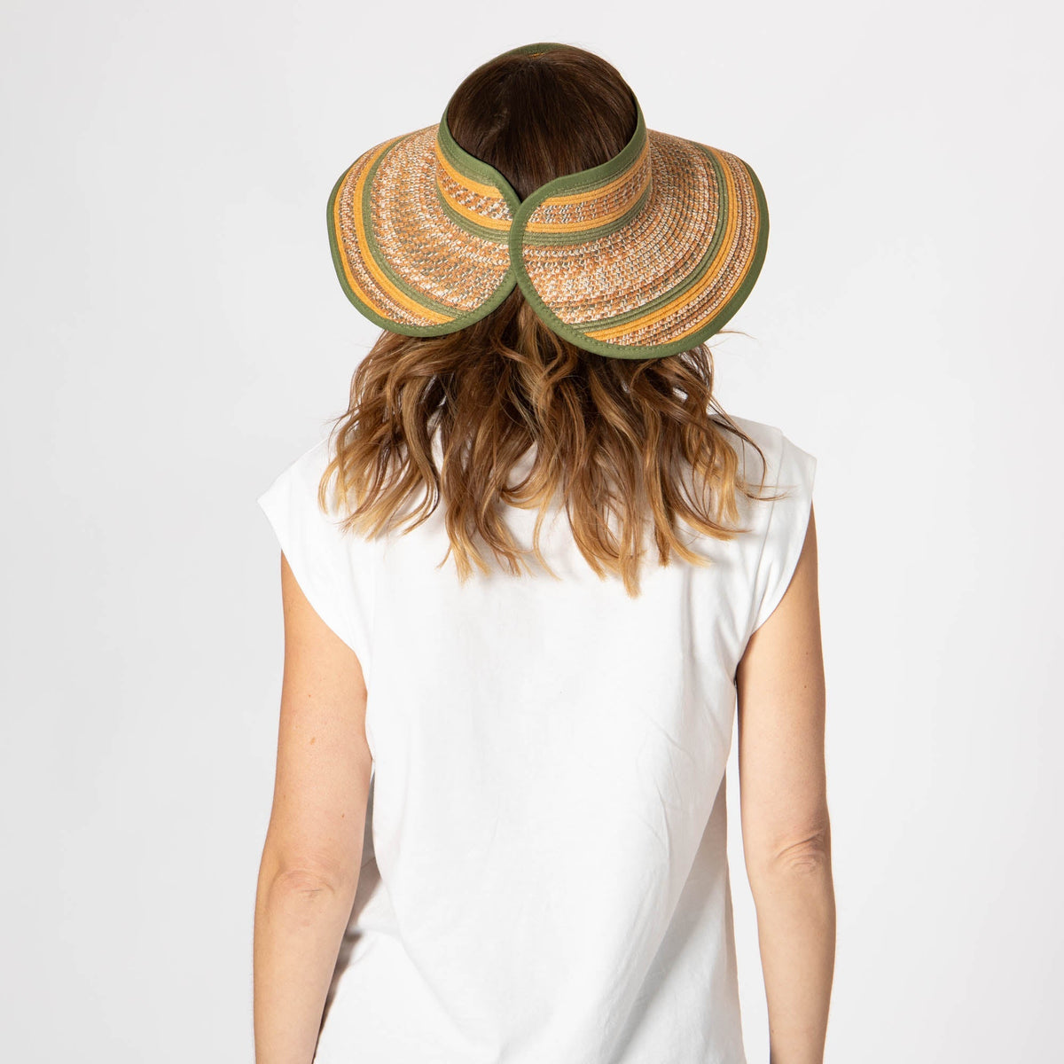 Women's Neutral Colored Ultrabraided Large Brim Packable Visor (UBV2004)