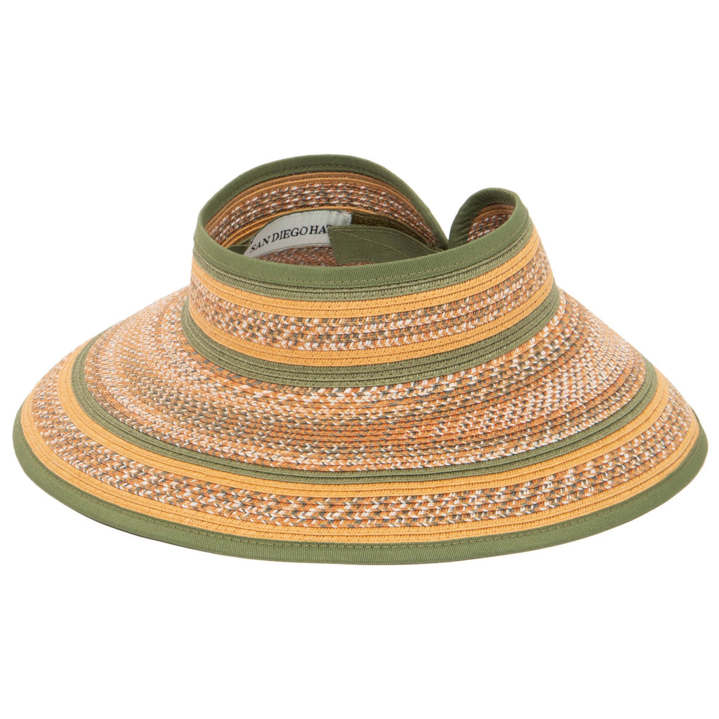 Women's Neutral Colored Ultrabraided Large Brim Packable Visor (UBV2004)