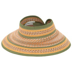 Women's Neutral Colored Ultrabraided Large Brim Packable Visor (UBV2004)