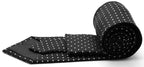 Mens Dads Classic Black Geometric Pattern Business Casual Necktie & Hanky Set UO-4