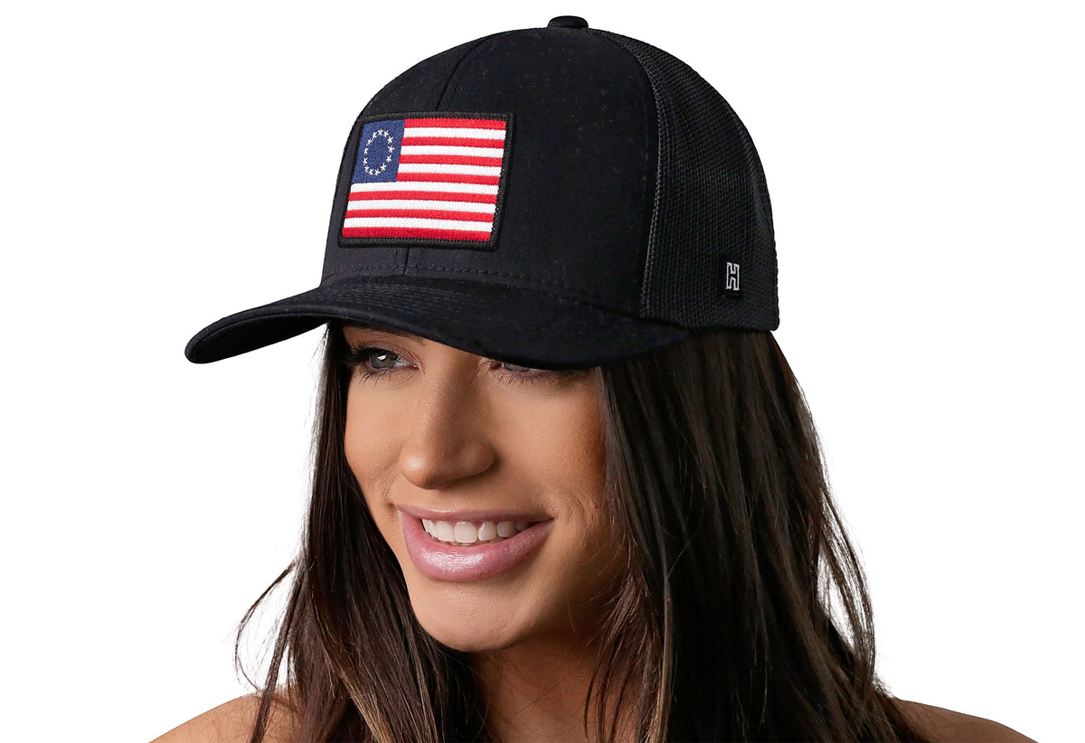 Betsy Ross Flag Trucker Hat  |  USA Snapback