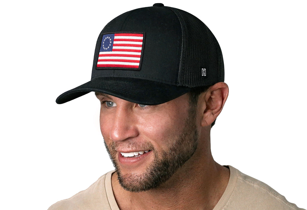 Betsy Ross Flag Trucker Hat  |  USA Snapback