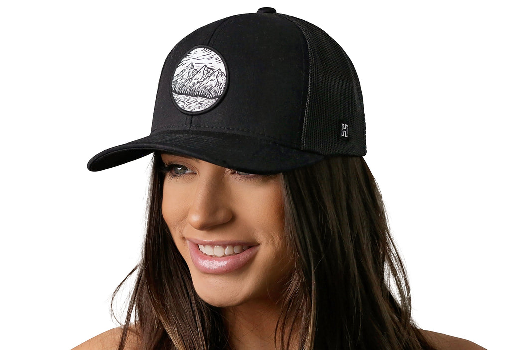 Circle Mountain and Trees Trucker Hat  |  Outdoors Snapback