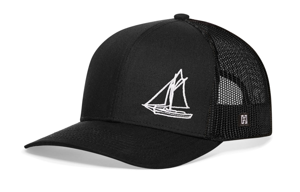 Sailboat Trucker Hat  |  White Beach Snapback