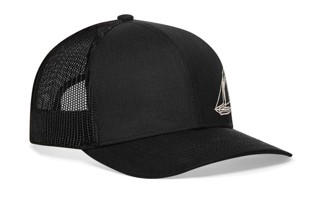 Sailboat Trucker Hat  |  White Beach Snapback