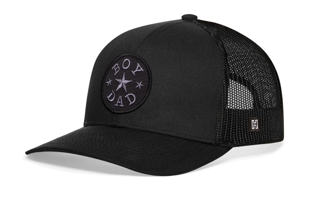 Boy Dad Trucker Leather Hat  |  Father's Day Snapback