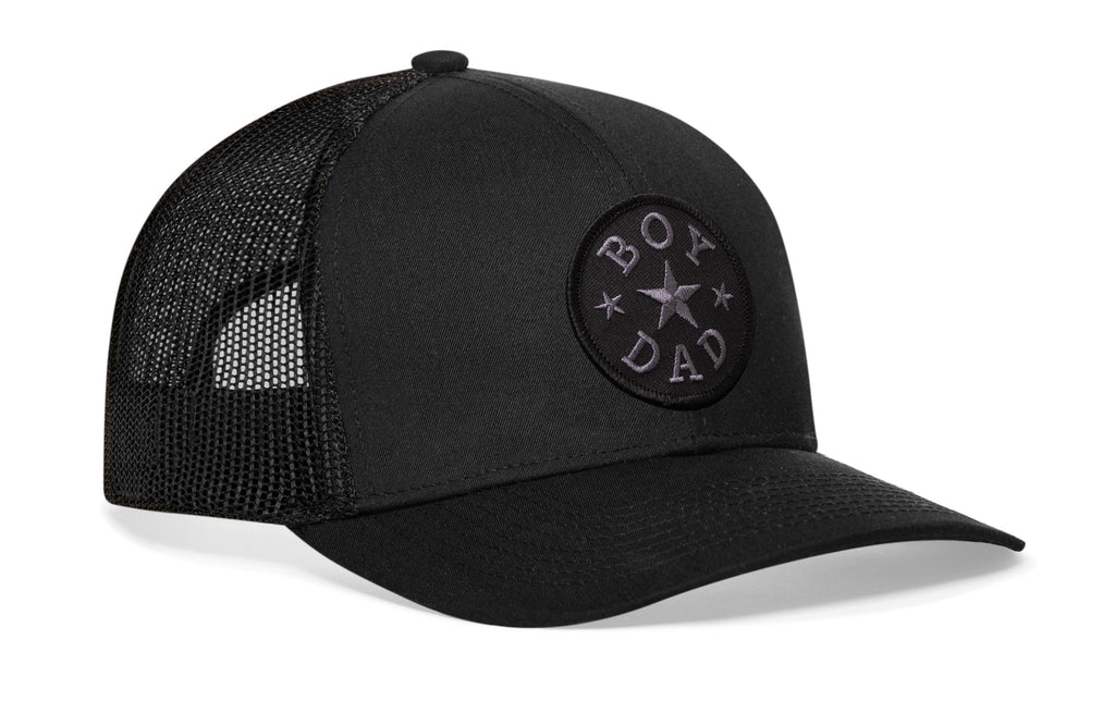 Boy Dad Trucker Leather Hat  |  Father's Day Snapback