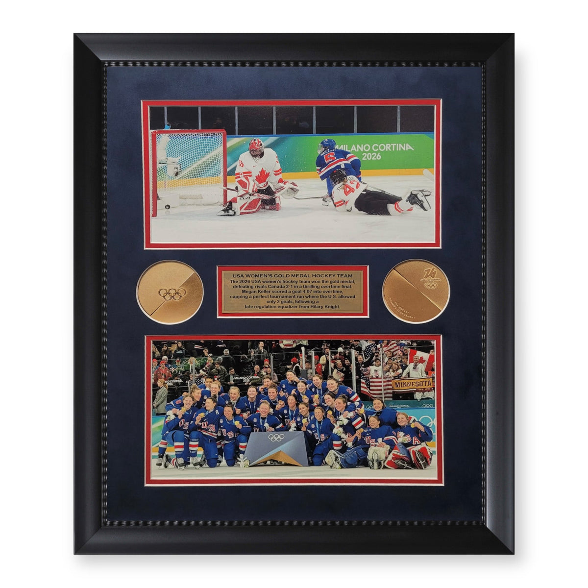 2026 Olympic Women's USA Hockey Team Unsigned Photograph Collage Framed to 16x20
