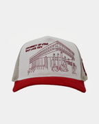 UofU Bunker Trucker Hat Natural Red Campus