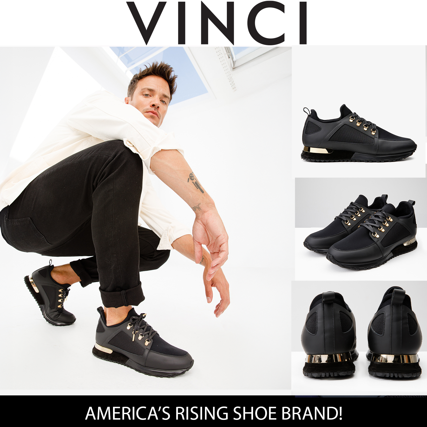 The Emir Black Leather Men Sneaker