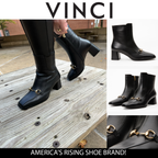 The Bukres Black Leather Block Heel Women Boot