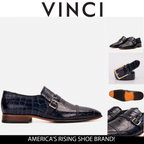 The Strat Single Monk Strap Cap Toe Navy Leather Handmade Men Shoe