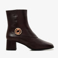 The Windsor Brown Leather Block Heel Women Boot