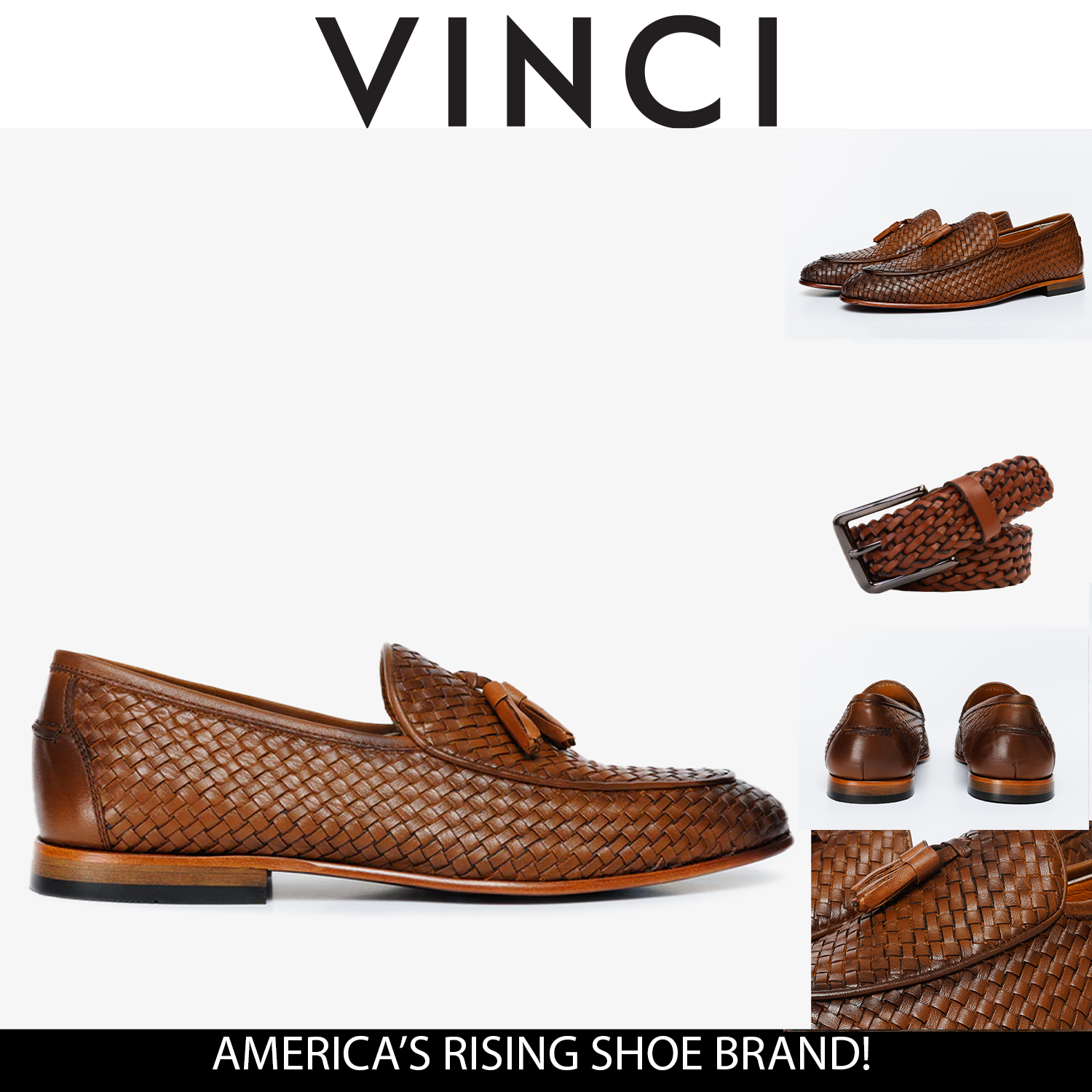 The Mclean Shoe Tan Woven Tassel Loafer Men  Shoe