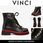 The Belgrano Black Leather Lace-Up Ankle Women Boot With a Side Zipper