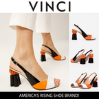 The Rize Black & Orange Pumpkin Heel Leather Women Sandal