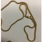 Gold plated Box Necklace Stainless Steel with Cubic Zirconia Angel Pendant