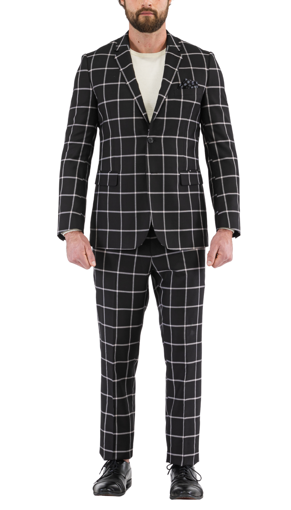 Harvy Men's Black 3-Piece Slim Fit Suit – 2 Button Notch Lapel
