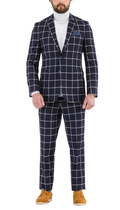 Harvy Navy Mens 2 Button Slim Notch Lapel Suit