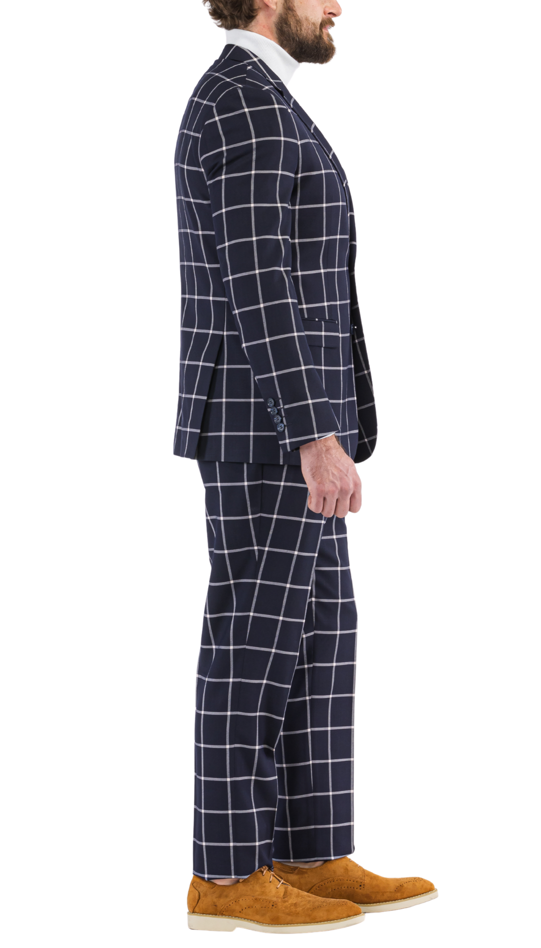 Harvy Navy Mens 2 Button Slim Notch Lapel Suit