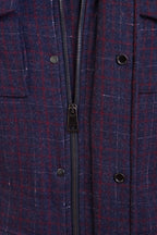Carlo Barbera Meru Plaid Cashmere Jacket w/ Removable Trim