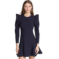 LIKELY Alia Long Sleeve Fit & Flare Cocktail Dress in Navy