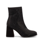 Mia Women's Piana Block-Heel Rhinestone Knit Booties - Black