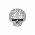 SK1075  Ladies Bling Skull Imitation Diamond Ring Stainless Steel Motorcycle Jewelry  Size 6-10