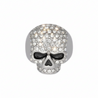 SK1075  Ladies Bling Skull Imitation Diamond Ring Stainless Steel Motorcycle Jewelry  Size 6-10