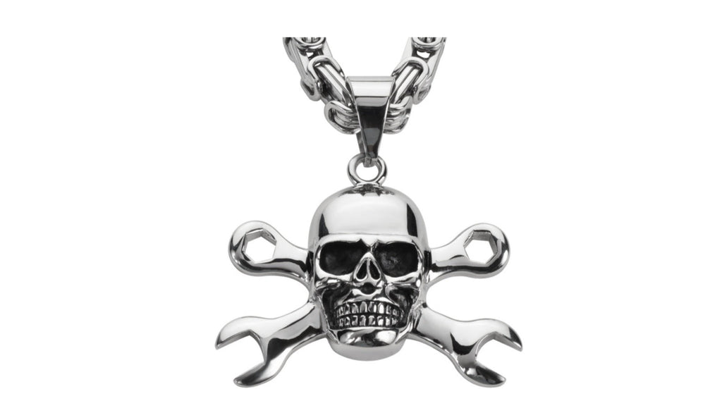 SK1424 Skull 2 1/4" Tall with Chain