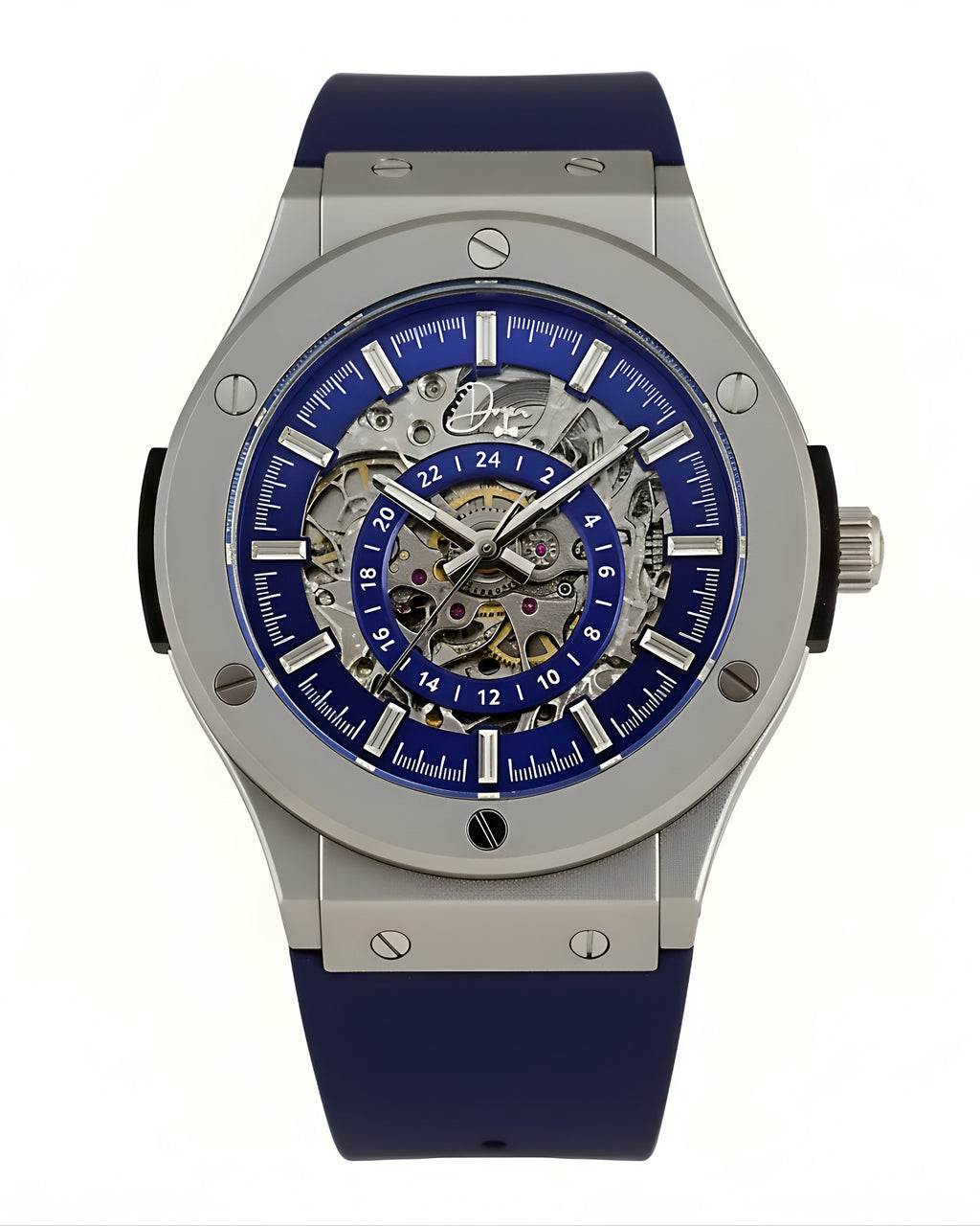Stainless Steel Skeleton Watch - The 199 Blue by Dapper Watches