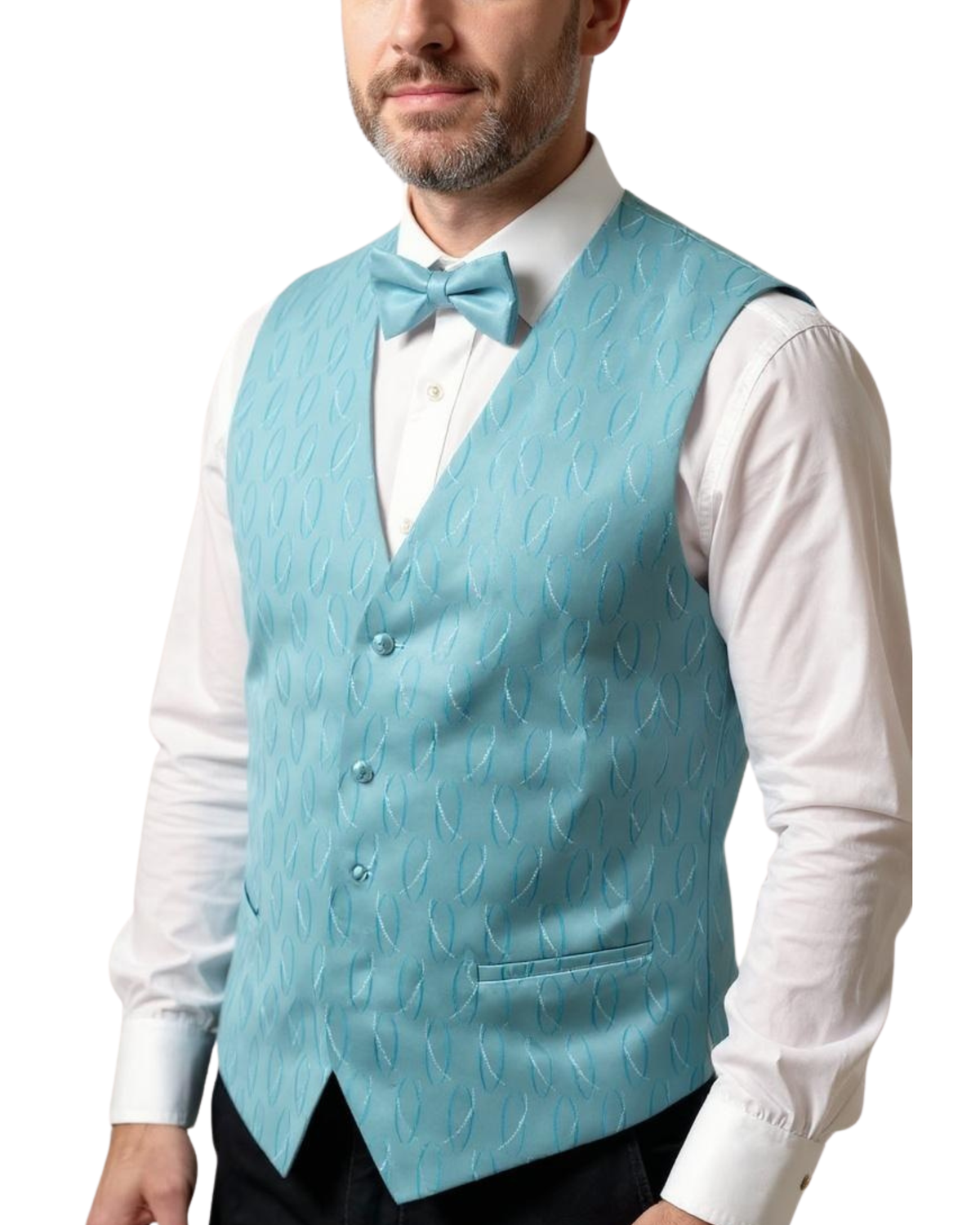 Ferrecci Mens PV100 - Turquoise with Turquoise Back Vest Set