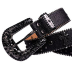 Black Cross Stones With Black Studded Rhinestone Belts