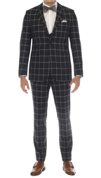 Copper Hunter Green 3pc Slim Fit Notch Lapel Suit with Double Breasted Vest