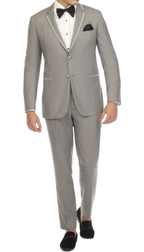 Celio Grey Slim Fit 3pc Tuxedo