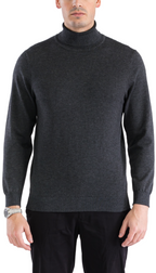 Mens Charcoal Pullover Turtleneck Sweater