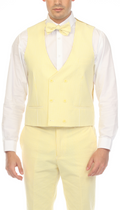 Men's Yellow Double Breasted Seersucker Vest – Grant