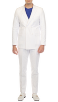 Men's White Double Breasted Seersucker Suit – Slim Fit