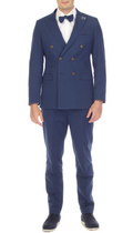 Men's Navy Double Breasted Seersucker Suit – Slim Fit