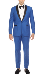 Men's Royal Blue Shawl Lapel Tuxedo – Slim Fit 2 Piece Suit | Ferrecci Reno